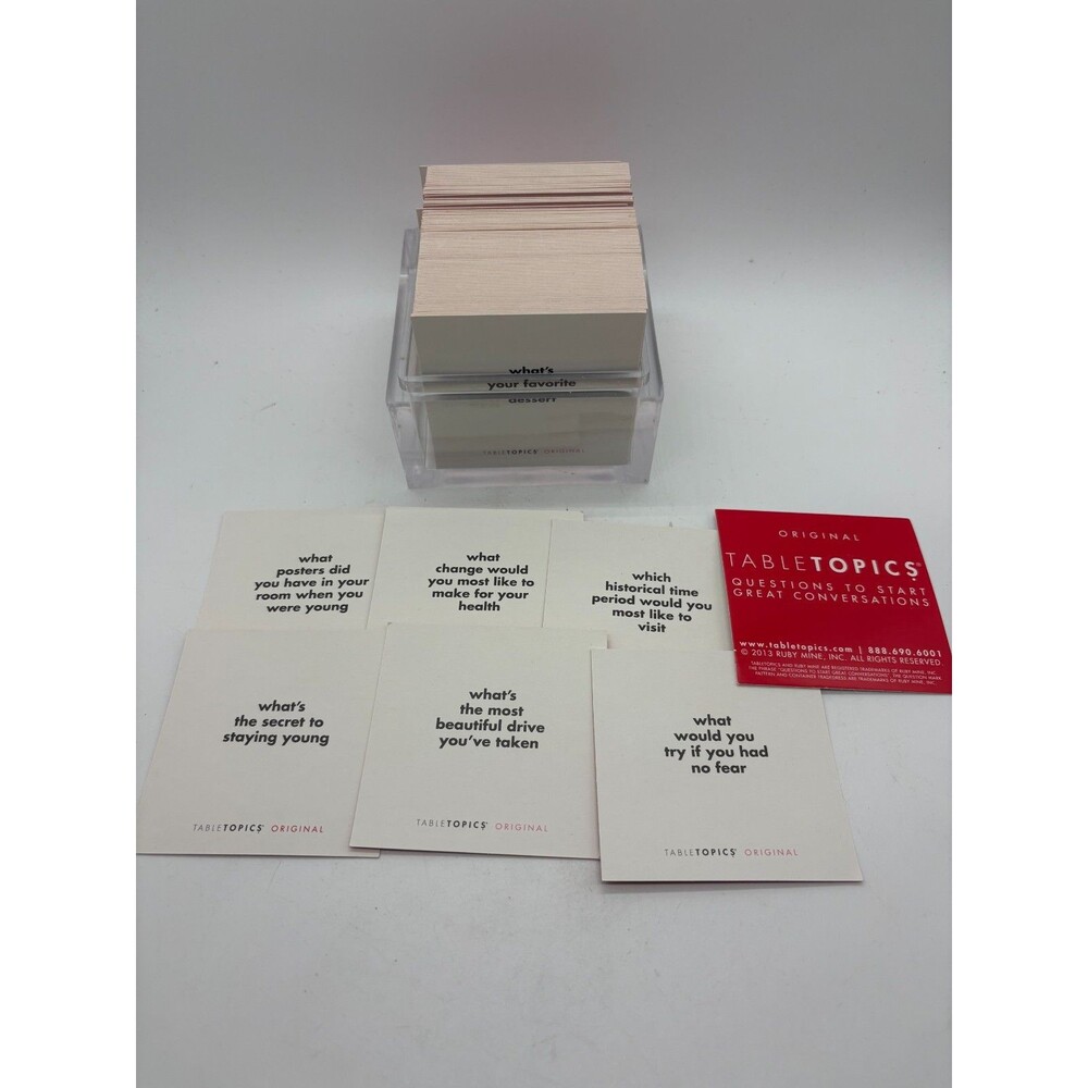 Table Topics Conversation Original Questions Party Game Cards Acrylic Box